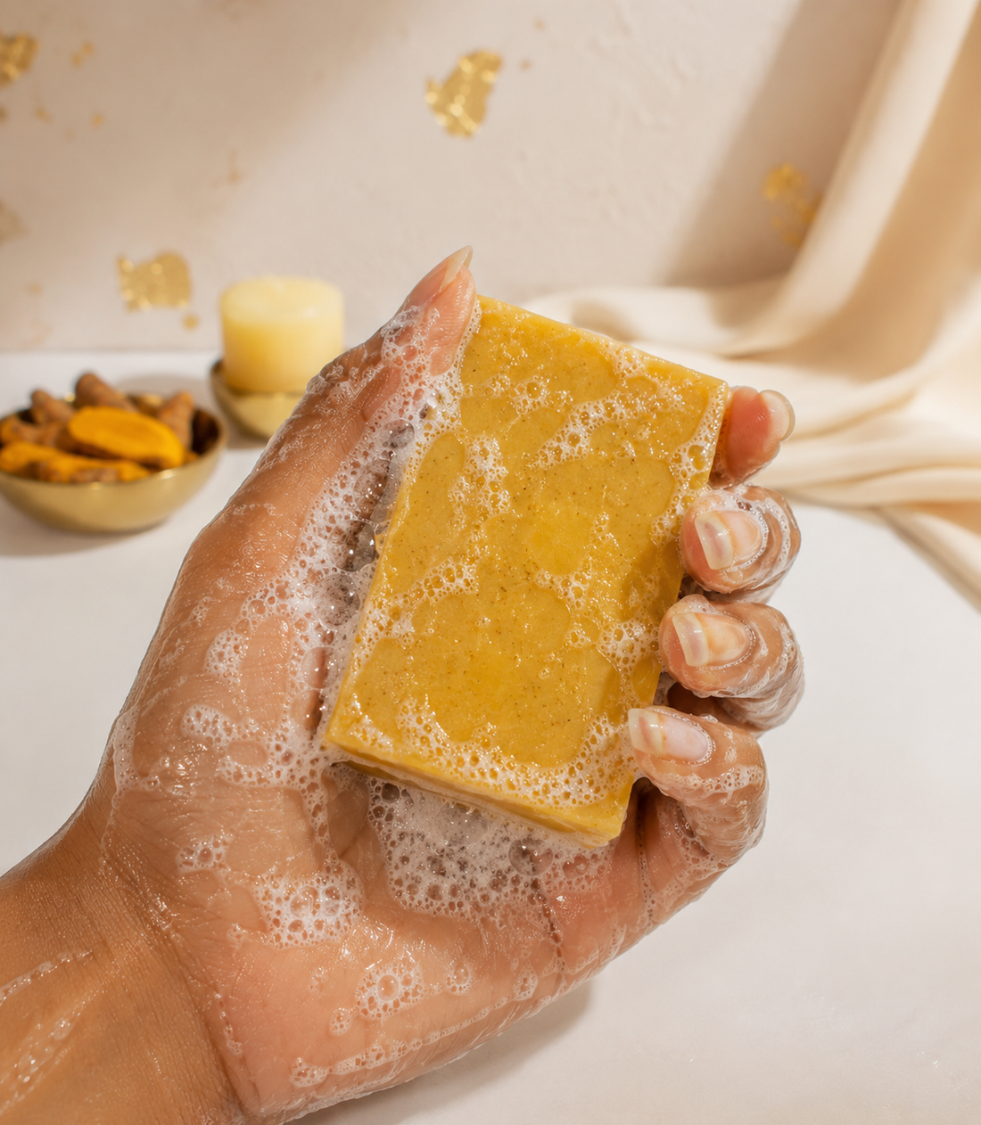 Explore our D&M Divine Beauty Turmeric Soap and discover a simple addition to your natural skincare routine.”