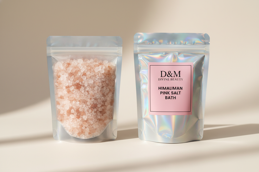 Himalayan Pink Salt Bath with Refined Background